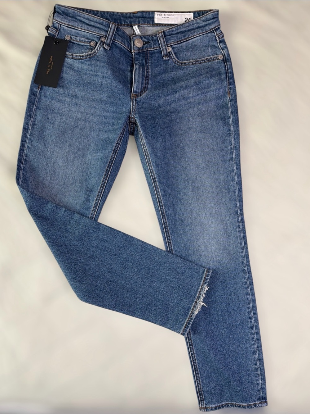 rag & bone Skinny Jeans in Medium Blue Wash